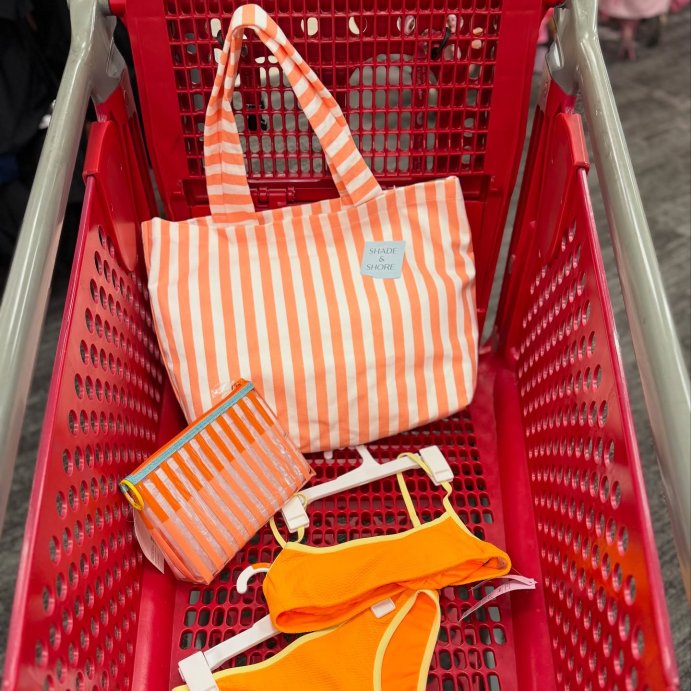 user image by @alleyezonfindz, Canvas Beach Striped Tote Bag - Shade & Shore™