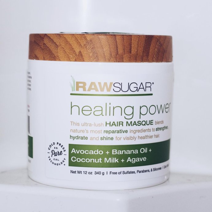 user image by @affordable_glam_, Raw Sugar Healing Power Hair Masque - Avocado Oil + Banana + Coconut Milk + Agave - 12oz