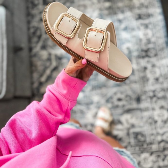 user image by @thesimplychicstyle, Women&#39;s Collin Double Buckle Footbed Sandals - Universal Thread&#8482;