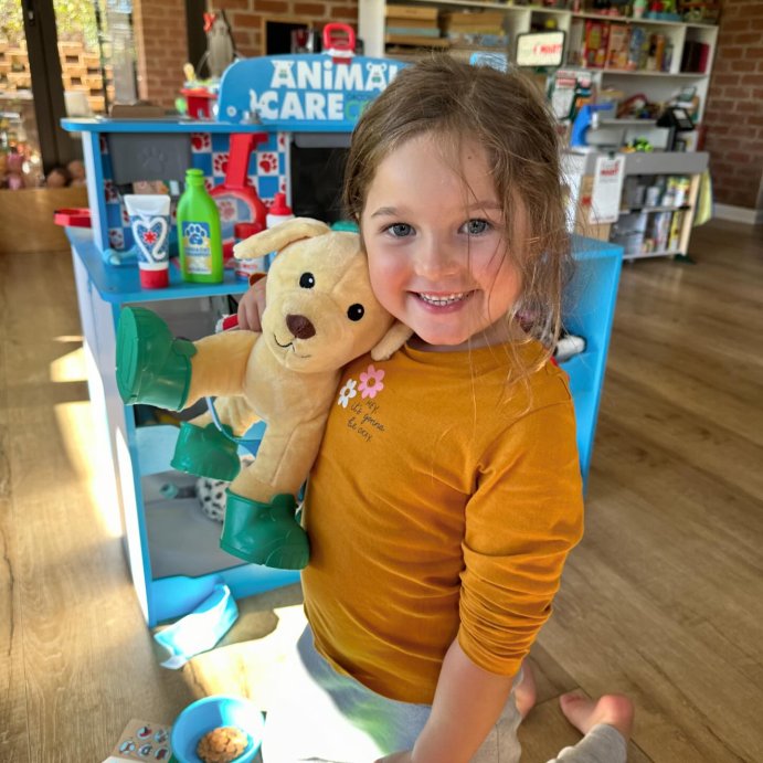 user image by @raising_liv, Melissa & Doug Animal Care Veterinarian and Groomer Wooden Activity Center