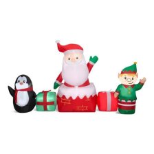 Shop Gemmy Airblown Wide Santa and Friends Decoration, 9-ft and more