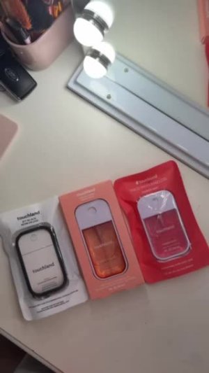 &rsquo;s mediaimport video of Touchland Hand Mist Case Jet Black,Touchland Power Mist Hydrating Hand Sanitiser Wild Watermelon,Touchland Power Essence Hydrating Body & Hair Fragrance Mist Peachy Lychee