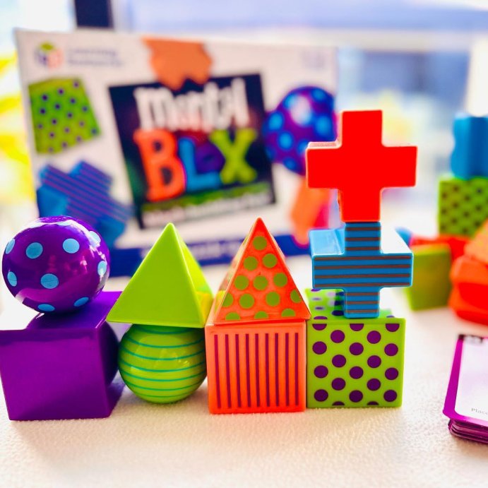 user image by @60_seconds_toyreview, Learning Resources Mental Blox Critical Thinking Game, 20 Blocks, 20 Activity Cards, Ages 5+