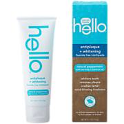 Shop Hello Products Antiplaque & Whitening Toothpaste - Fluoride Free - Natural Peppermint with Tea Tree & Coconut Oil (4.7 Ounces) and more