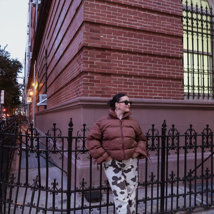 user image by @charlotte.penna, Women's High-Rise Straight Leg Pants - Wild Fable™ Brown Cow Print