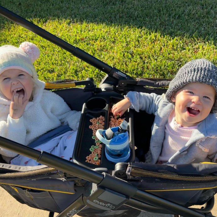 user image by @sherrill.squares, Evenflo Pivot Xplore All-Terrain Double Stroller Wagon