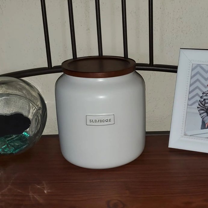 user image by @tiffanysevcik, Dry Goods Stoneware Canister with Wood Lid Cream/Brown - Hearth & Hand™ with Magnolia