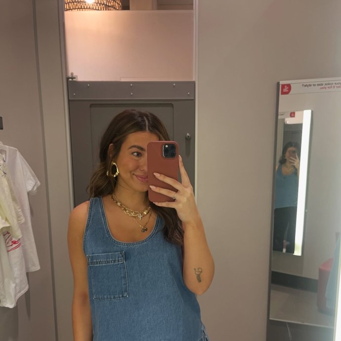 user image by @_carriegram, Women's Denim Tank Top - Universal Thread™ Medium Wash