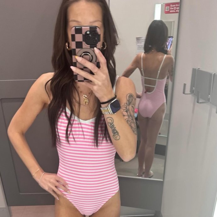 user image by @the_carli_edit, Women's Keyhole Back One Piece Swimsuit - Shade & Shore™