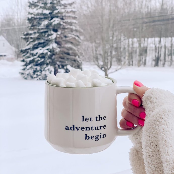 user image by @anotherday__anothercoffee, 16oz Stoneware Let the Adventure Begin Mug Moss - Threshold&#8482;: Traditional Dark Green Coffee Mug, Dishwasher &#38; Microwave Safe