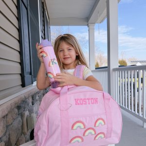 Stoney Clover Lane Pink Rainbows Glitter Hardsided Luggage