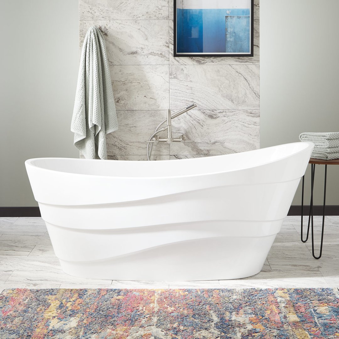 67" Amelia Acrylic Freestanding Slipper Tub Bathtubs