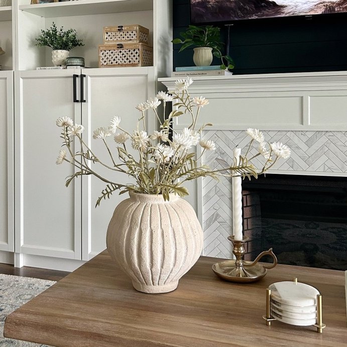 user image by @gracefully_inblue, Carved Ceramic Vase - Threshold™ designed with Studio McGee