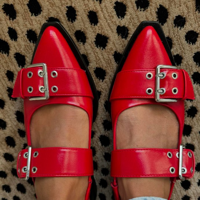 user image by @j_u_s_t_n_i_c_o_l_e, Women's Peyton Double Buckle Slingback Flats with Memory Foam Insole - Wild Fable™