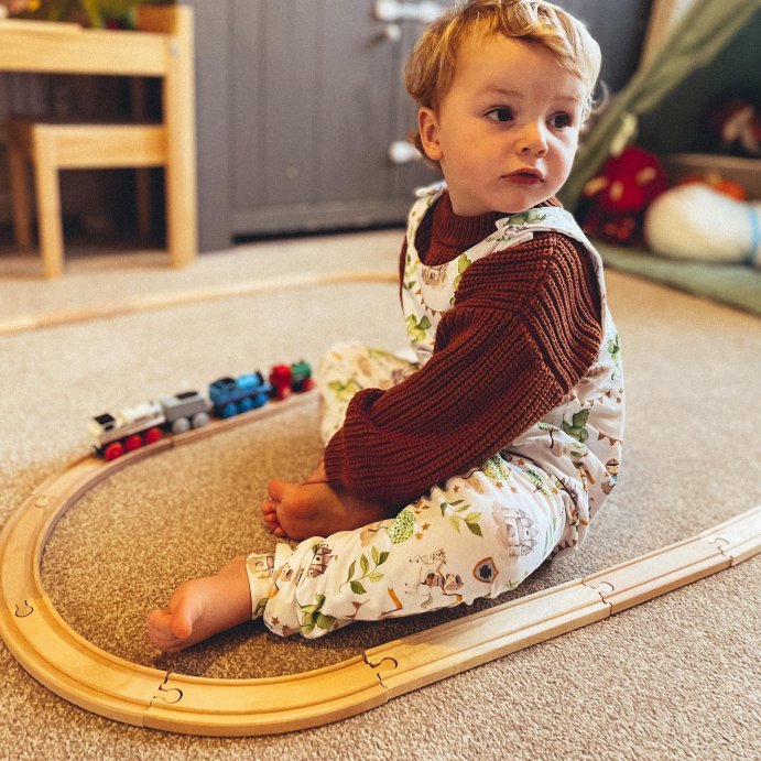 user image by @wildandfreewithharry, Melissa &#38; Doug Classic Wooden Figure Eight Train Set (22pc)