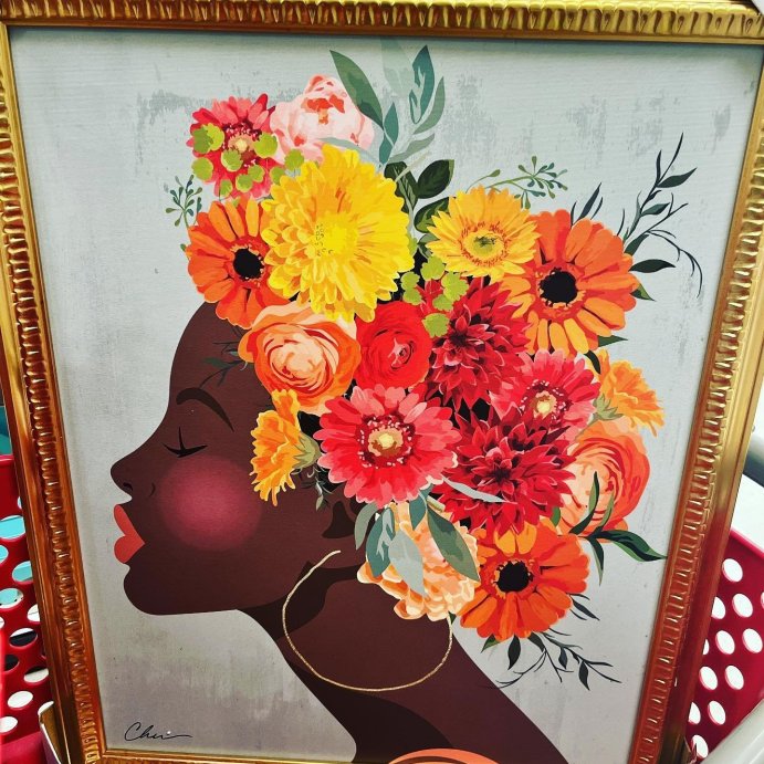 user image by @_jusjackie_, 24&#34; x 30&#34; Floral Dream by Nikki Chu Vintage Canvas Board Gold - Threshold&#8482;: Modern Style, Digital Art, Polystyrene Frame