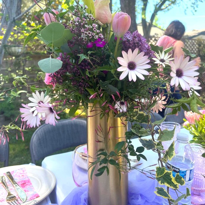 user image by @greybloomfloral, Tall Brass Vase - Threshold&#8482;: Iron Cylinder Bud Vase for Tabletop, Spot Clean, Watertight, 11&#34; Height