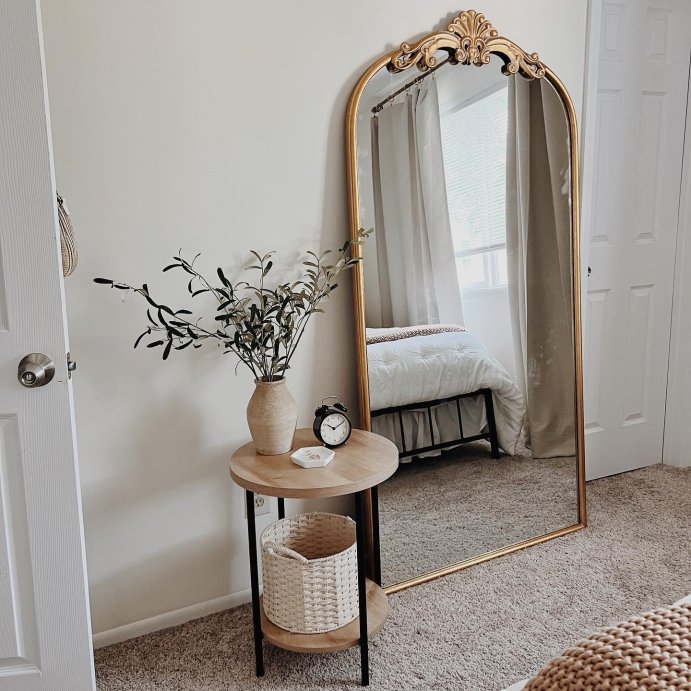user image by @mikayla.isabelle, Wood and Metal Small Round Side Table - Room Essentials™