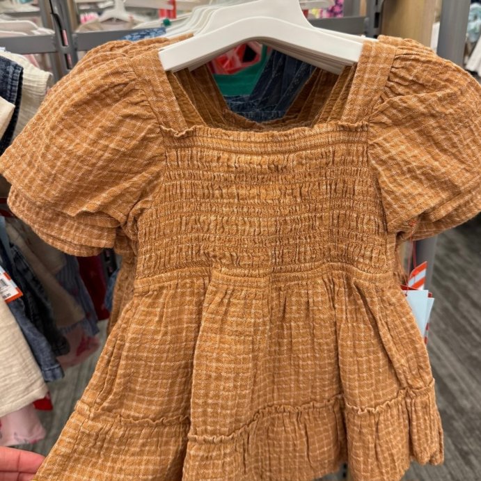 user image by @ministylewith.jules_, Toddler Girls' Short Sleeve Windowpane Dress - Cat & Jack™ Brown