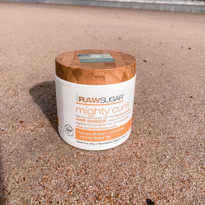 user image by @monatolleson, Raw Sugar Mighty Curls&#160;Hair Masque - Papaya Butter + Coconut Oil + Hemp Seed Oil - 12oz