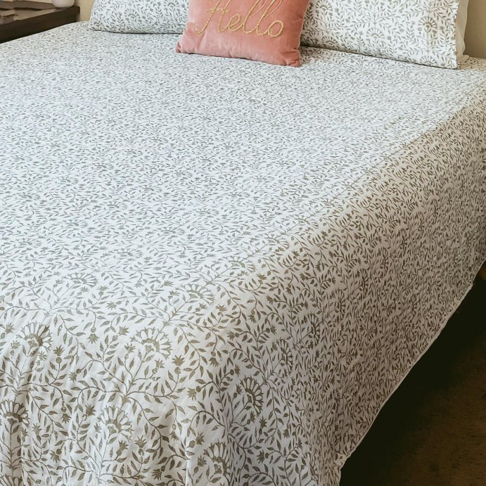 user image by @brandy_reyes76, Traditional Vine Printed Cotton Duvet Cover & Sham Set Green - Threshold™