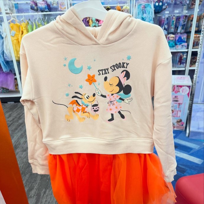 user image by @thislovelylife_of_five, Girls' Halloween Minnie &#38; Pluto Hooded Tulle Dress - Tan