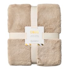 Shop Décoration de NOËL jeté en similifourrure avec pom and more