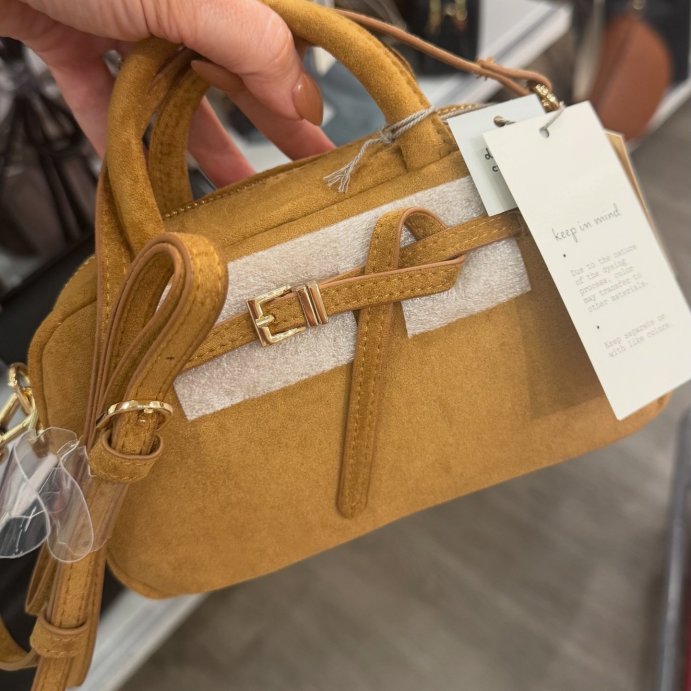 user image by @twotargetmoms, Small Satchel Crossbody Bag - A New Day&#8482; Tan