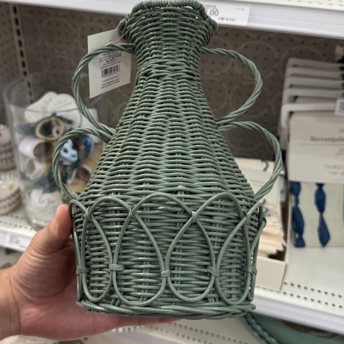 user image by @captaintarget_, Coastal Small Rattan Vase Blue - Threshold&#8482;
