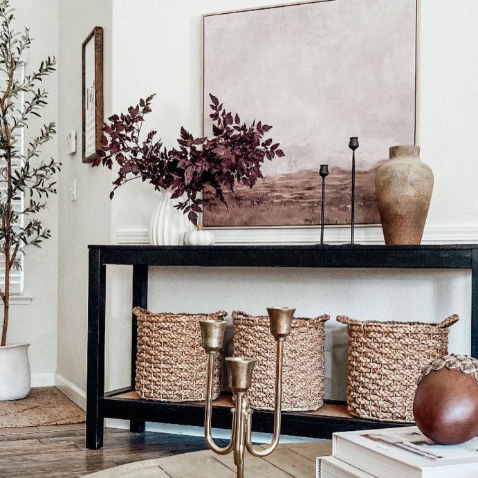 user image by @thebrooksnest, 36&#34; x 36&#34; Plains Framed Wall Canvases - Threshold&#8482; designed with Studio McGee: Modern Digital Art, Beige Frame, D Ring Mount