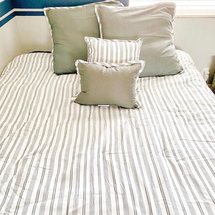 user image by @ocinspiredlife, 8pc Reversible Classic Stripe Comforter Set Gray/White - Threshold™