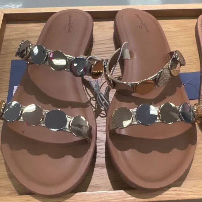 user image by @taliasloveadeal, Women&#39;s Vivienne Two Band Flat Sandals - Universal Thread&#8482; Gold/Silver