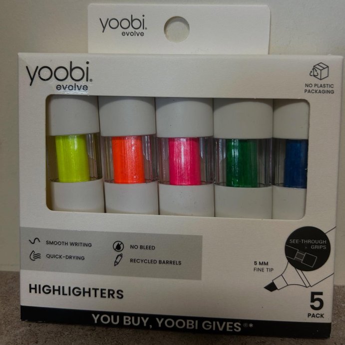 user image by @kseib0109, Yoobi Evolve 5pk Highlighters See-Through Barrel 5.0mm color Ink