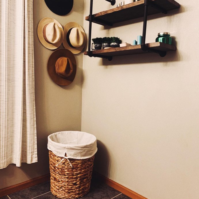 user image by @alexegadow, 31.5&#34; x 24&#34; Two Tier Industrial Pipe Wall Shelf Brown - Danya B.: Rustic Open Bracket, Laminated Metal