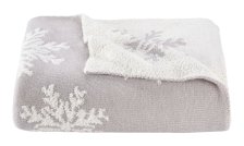 Shop CANVAS Silver Frost Collection Reversible Grey Snowflake Throw Blanket, Grey, 50x60-in and more