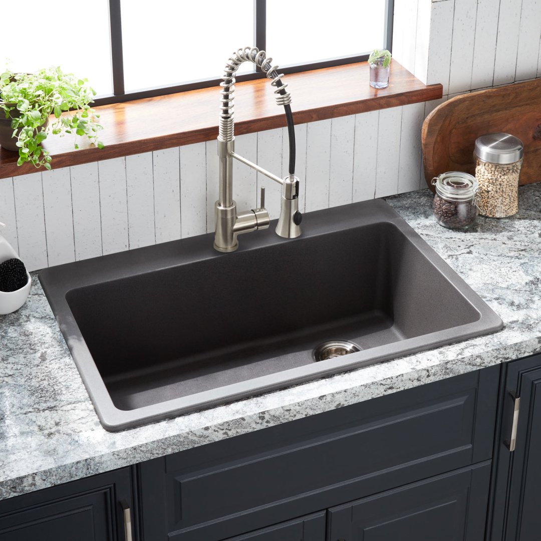 33" Totten Granite Composite Drop-In Kitchen Sink - Gray ...