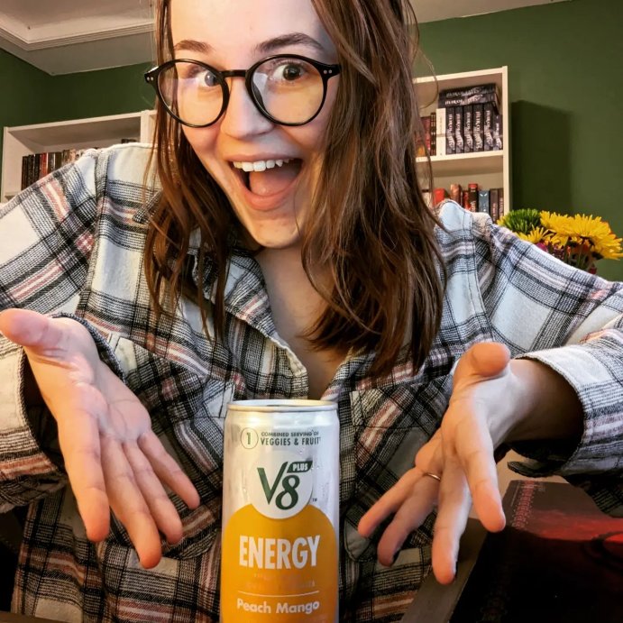 user image by @katiecollupy, V8 +ENERGY Peach Mango Energy Drink - 6pk/8 fl oz Cans