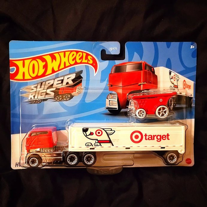 user image by @rcdie_cast, Hot Wheels 1:64 Scale Bullseye&#39;s Big Rig Toy Truck &#38; Shopping Cart Set - 3 Piece