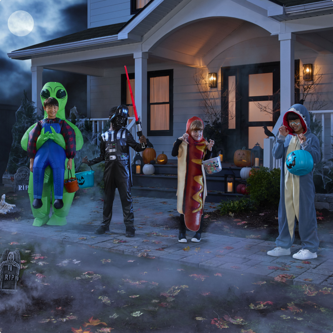 Shop Inflatable Alien Abduction Halloween Costume, Star Wars Darth Vader Jumpsuit Official Halloween Costume with Mask, Multi-Colour, Child, Assorted Sizes, Star Wars Darth Vader Lightsaber Costume Accessory, Star Wars Darth Vader Gloves Wearable Costume Accessory, Youth, Hot Dog Tunic Halloween Costume, Multi-Colour, Child, Standard, Shark Onesie Halloween Costume with Fin, Grey, Child, Assorted Sizes and more