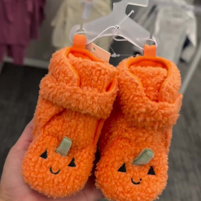 user image by @steffytargetfinds, Baby Pumpkin Bootie Crib Shoes - Cat & Jack™ Orange