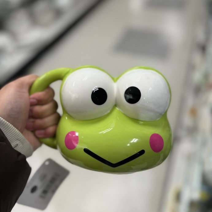 user image by @bay.hkfinds, Keroppi Sculpted Character 13 Oz Ceramic Mug
