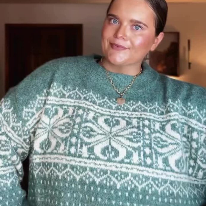 user image by @oh.hey.itspaige, Women's Cozy Alpine Snowflake Crewneck Pullover Sweater - Universal Thread™ Green