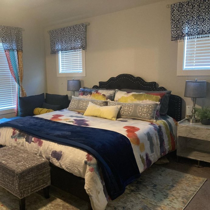 user image by @pamellaelainemusic, Set of 2 Boho Patch Light Filtering Window Curtain Panels Orange - Lush Décor
