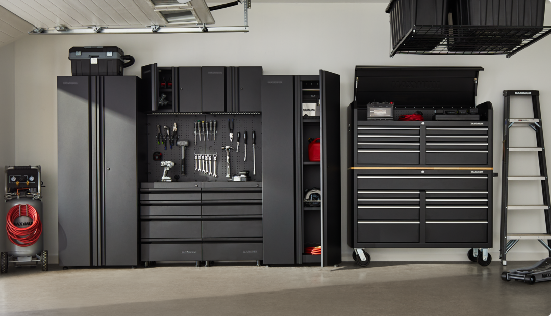Shop MAXIMUM 3-Piece Pre-Assembled Garage Storage Cabinet Set, Black, Mastercraft Heavy-Duty Steel Pegboard, Tool/Accessories Storage Organizer for Garage & Workshop, Black, 28 x 24-in and more