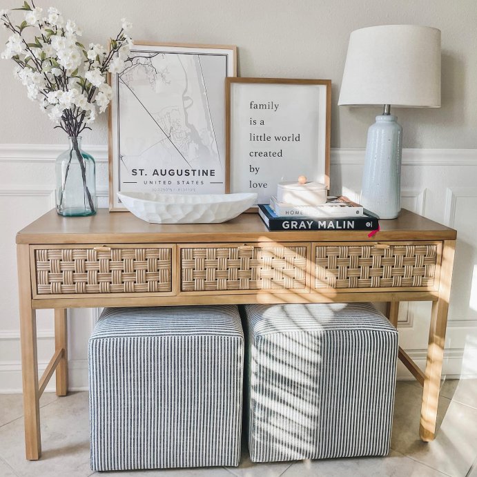 user image by @loreyncatherine, Lynwood Square Upholstered Cube Ottoman - Threshold™ designed with Studio McGee