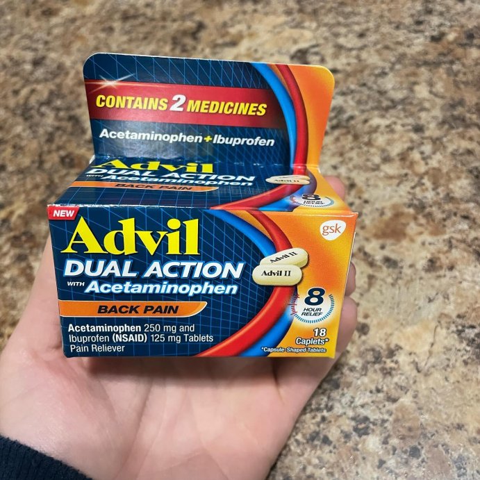 user image by @influenster.contents, Advil Dual Action NSAID Ibuprofen Back Reliever - 18ct