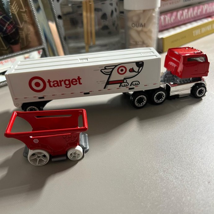 user image by @pinkteeny430, Hot Wheels 1:64 Scale Bullseye&#39;s Big Rig Toy Truck &#38; Shopping Cart Set - 3 Piece