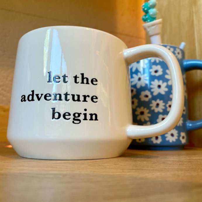 user image by @easieronpaper, 16oz Stoneware Let the Adventure Begin Mug Moss - Threshold&#8482;: Traditional Dark Green Coffee Mug, Dishwasher &#38; Microwave Safe
