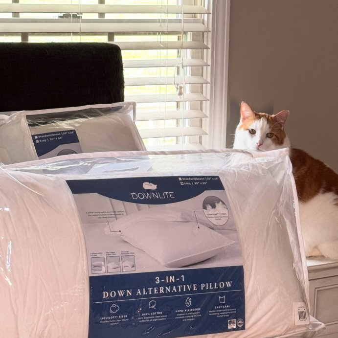 user image by @lottacutecats, 3-in-1 Adjustable Down Alternative Pillow By DOWNLITE