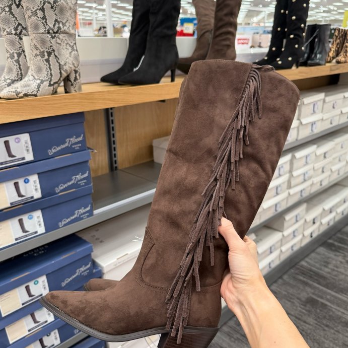 user image by @targettrendsetter, Women&#8217;s Patsy Tall Fringe Western Boots with Memory Foam Insole &#8211; Universal Thread&#8482; Chocolate